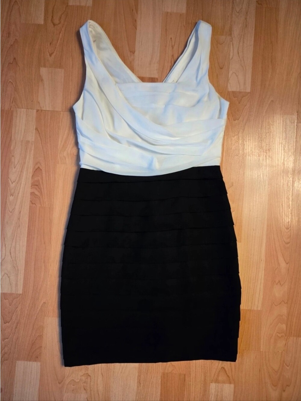 Suzy Shier draped pleated dress